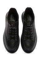 Men's Black Lace-up Leather Sneaker | Derimod