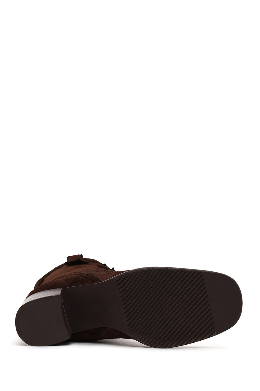 Woman Brown Thick-Heeled Patterned Suede Cowboy Boots