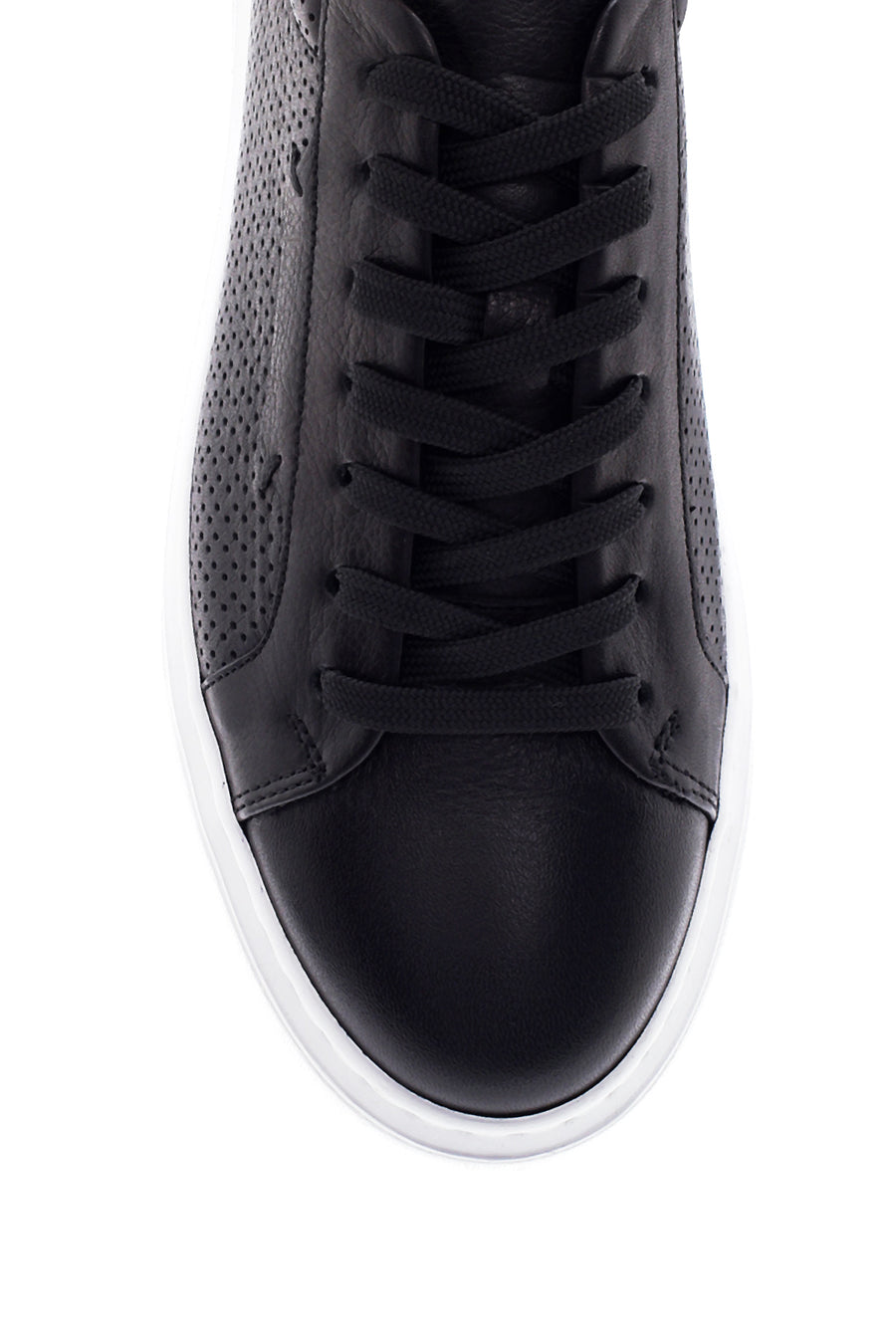 Men's Black Lace-up Leather Sneaker