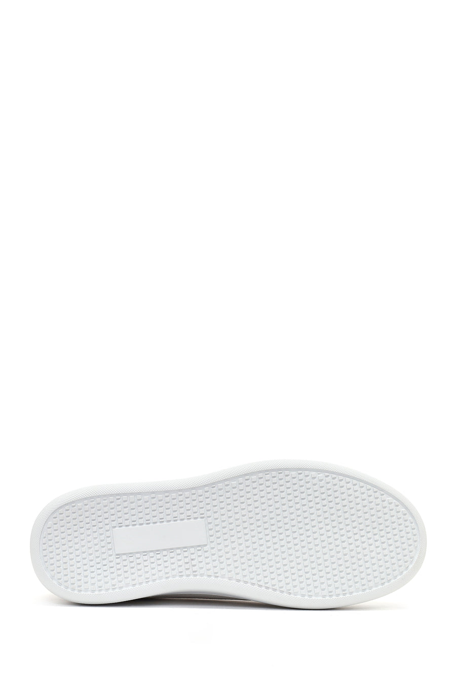 Erkek Beyaz Bağcıklı Kalın Tabanlı Deri Sneaker