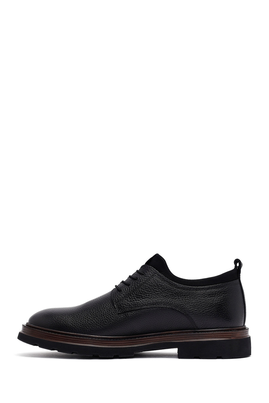 Male Black Lace-up Leather Casual Shoes