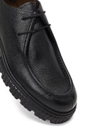 Men's Black Lace-Up Thick-Soled Leather Casual Shoe | Derimod