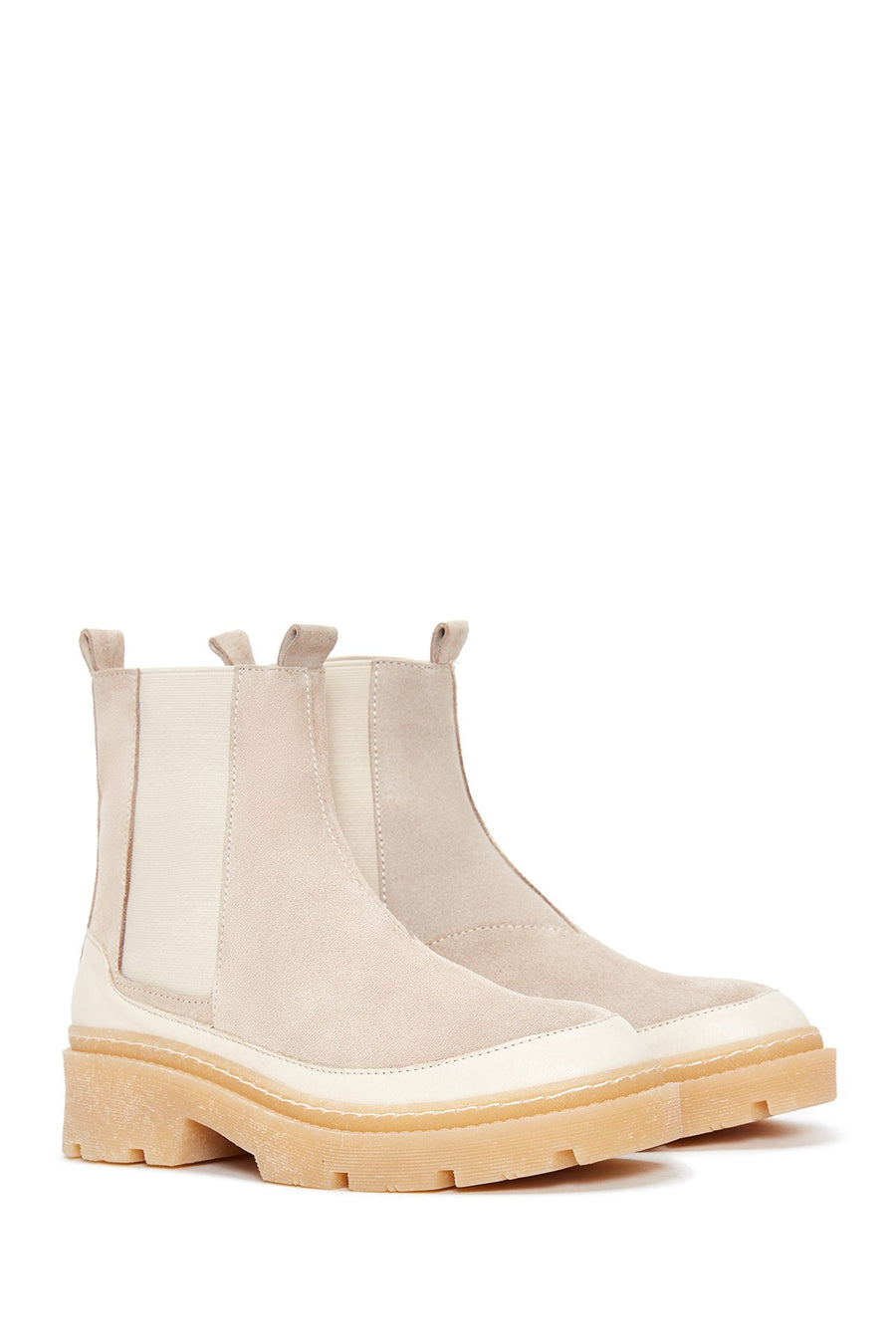 Women's Gray Suede Leather Chelsea Boots