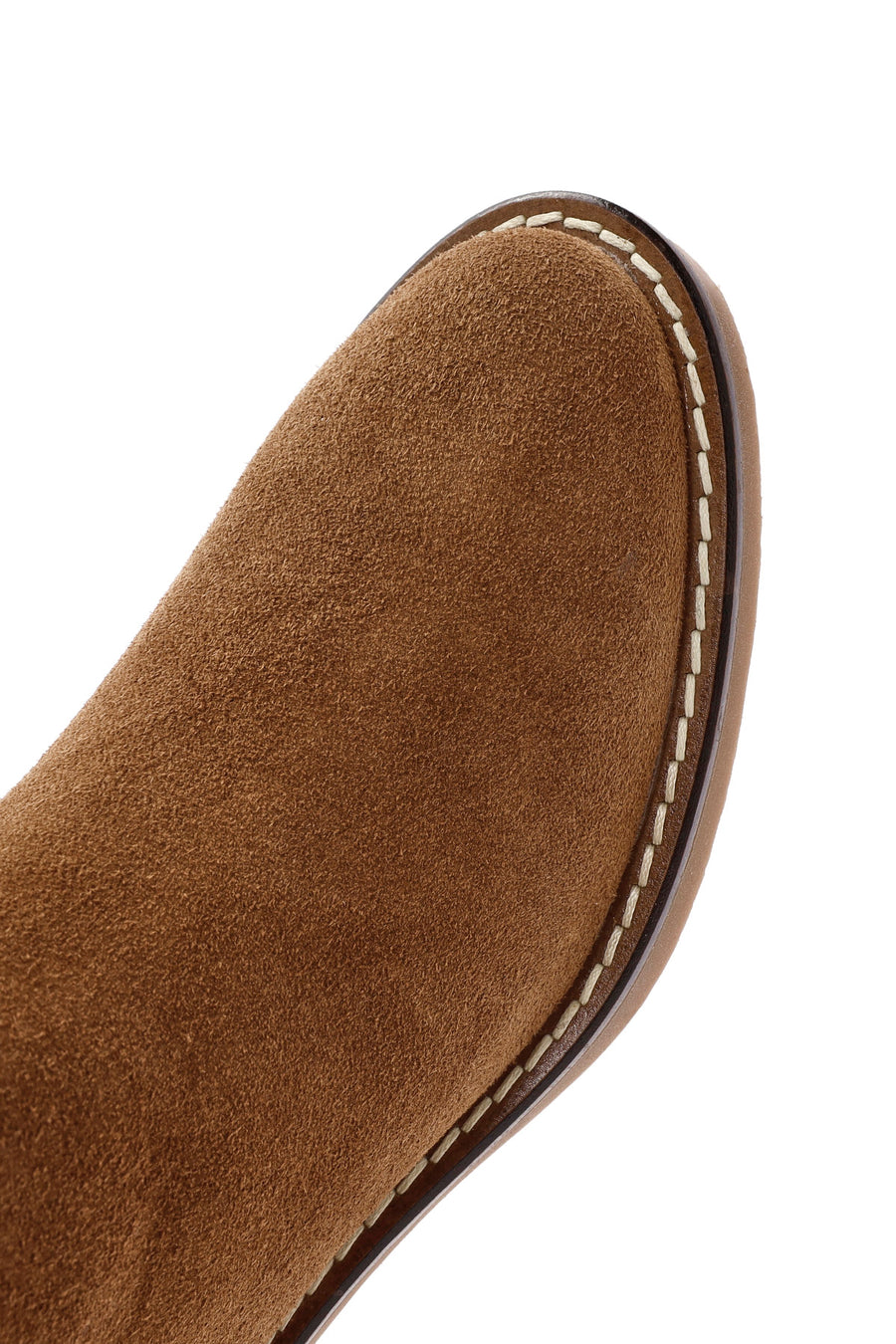 Woman Brown Zippered Chunky Heel Suede Leather Boat