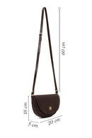 Woman Brown Long-Strap Printed Mini Crossbody Bag | Derimod