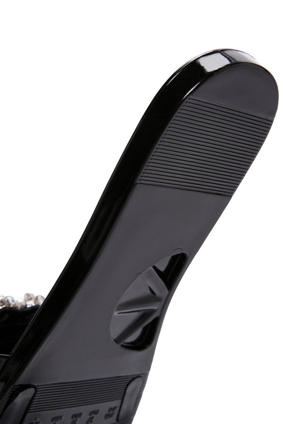 Women's Black Jelly Stone-Embellished Slippers