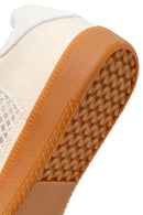 Women's Beige Lace-Up Mesh Suede Leather Sneaker | Derimod