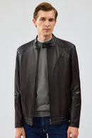 Owen Men's Brown Leather Coat | Derimod