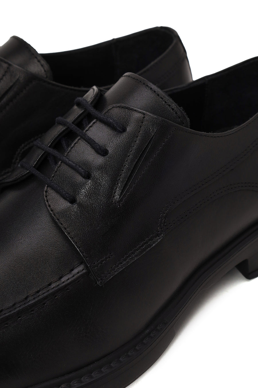 Male Black Lace-up Leather Casual Shoes