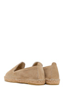 Women's Beige Patterned Suede Leather Espadrilles | Derimod