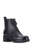 Zippered Women's Leather Boots | Derimod