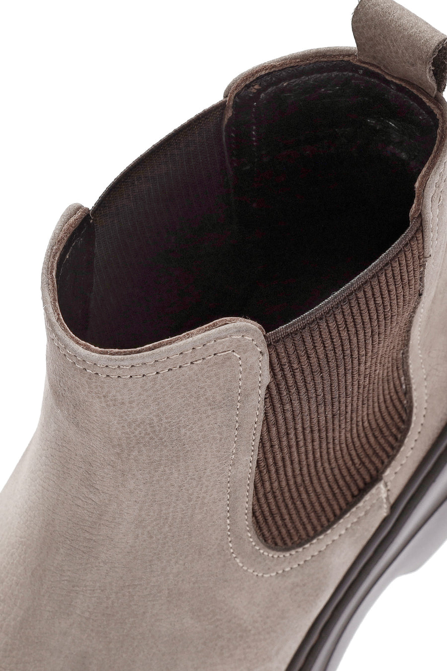 Men's Beige Nubuck Leather Chelsea Boots