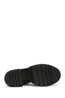 Women's Black Thick Soled Leather Chelsea Boots | Derimod