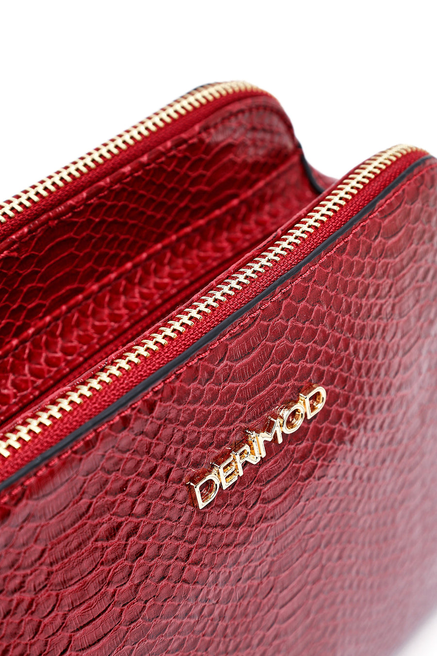 Woman Claret Red Long Strap Crossbody Bag