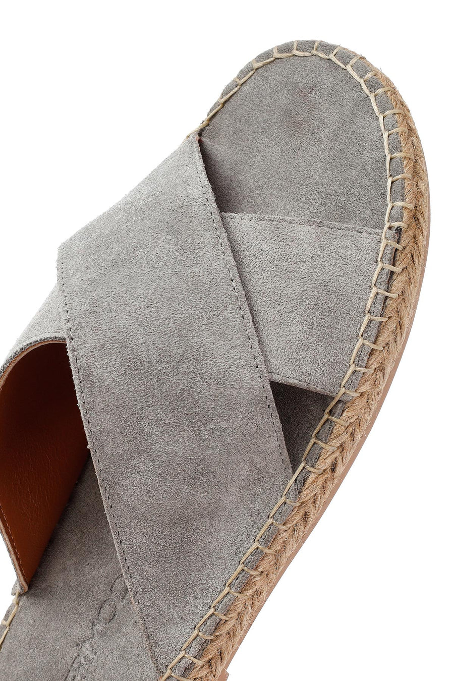 
Men's Grey Suede Leather Espadrille Slippers
