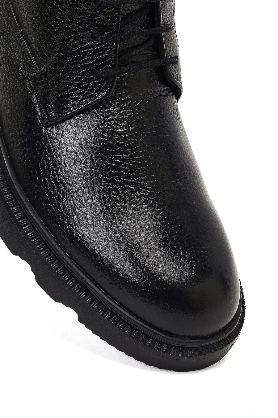 Men's Black Zippered Leather Casual Boot