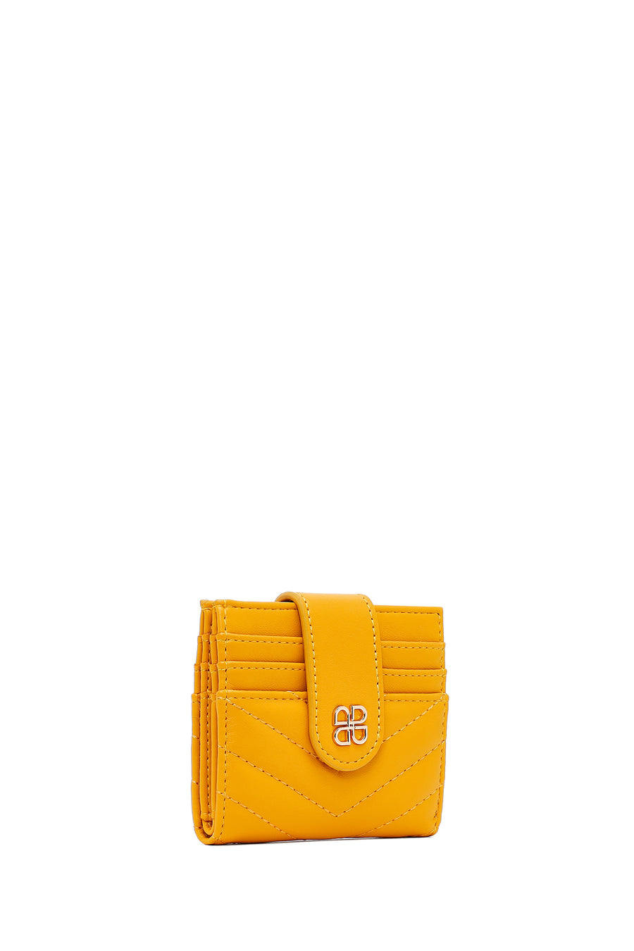 Woman Yellow Quilted Card Holder