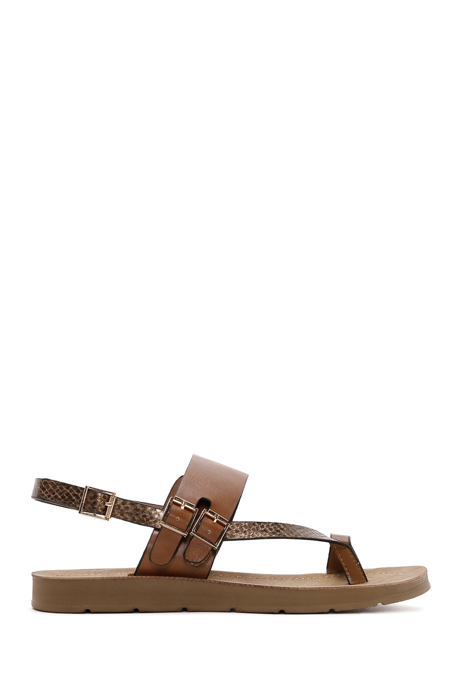 Women's Tan Back Strap Flip Flop Sandals 26SFE460914 | Derimod