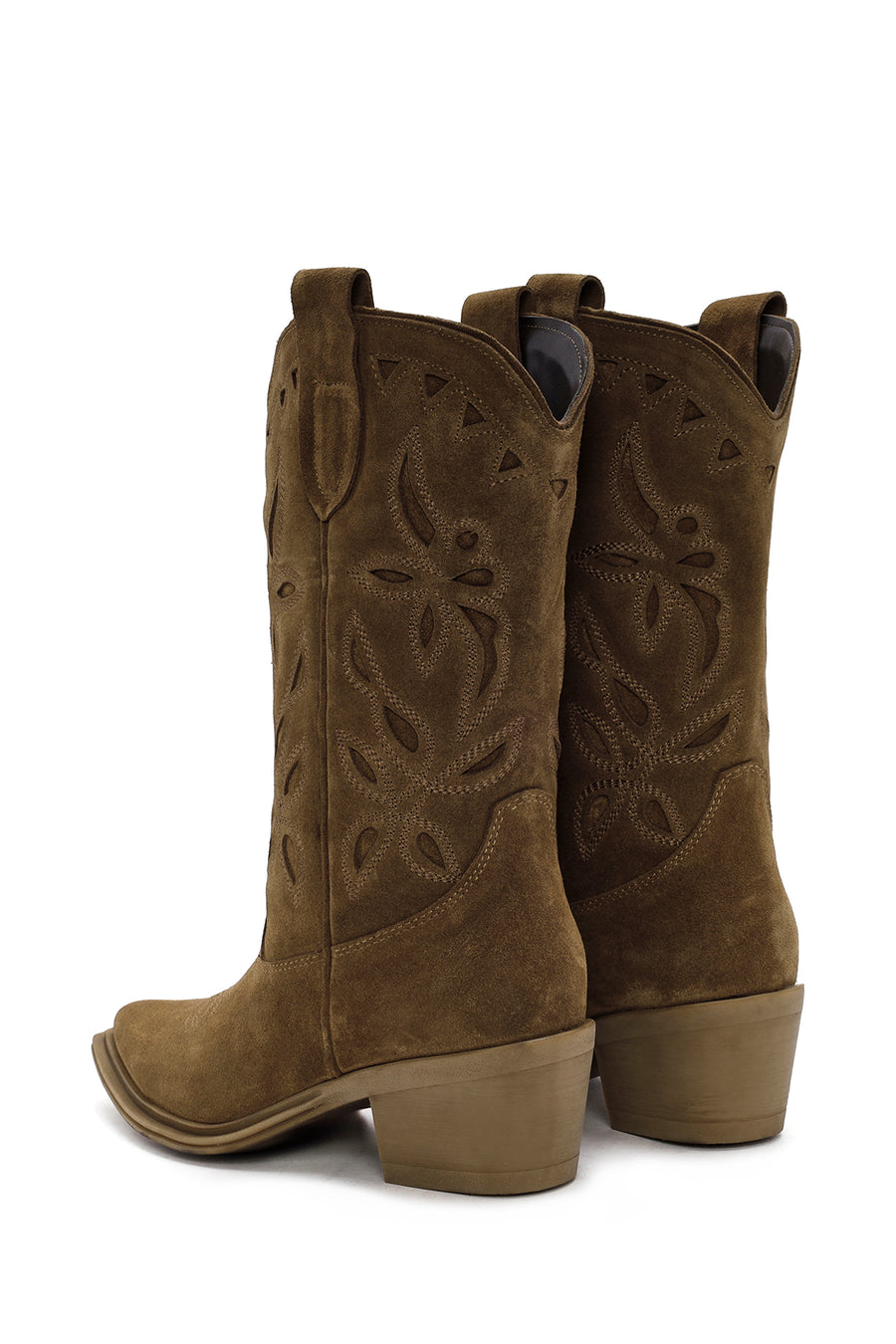 Women's Brown Suede Leather Cowboy Boots