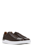 Male Brown Lace-Up Thick-Soled Leather Sneaker | Derimod