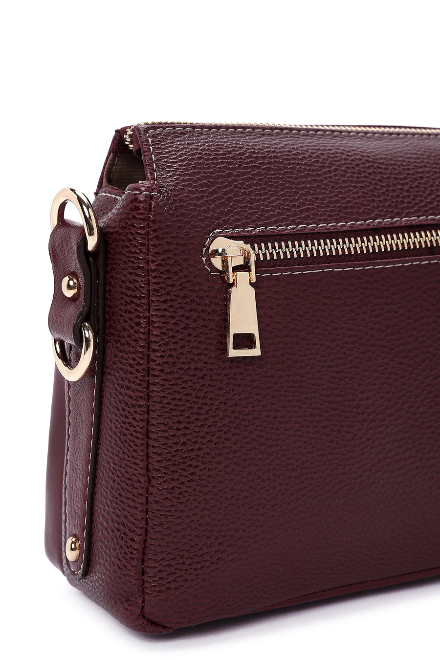 Women's Claret Red Long Strap Crocodile Crossbody Bag