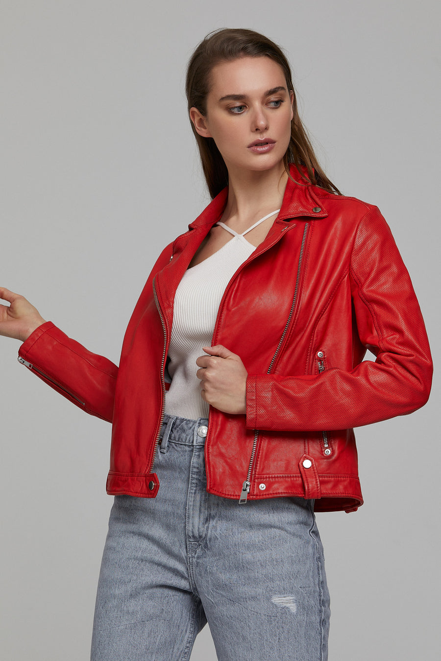Gına Women's Leather Jacket 21SGD5914VE | Derimod