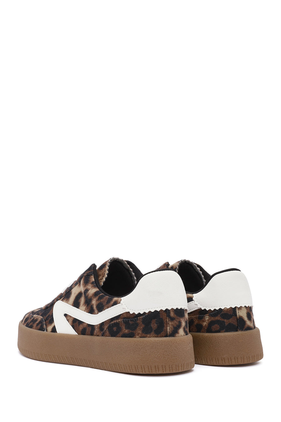 Women's Leopard Lace-Up Chunky Sole Sneakers