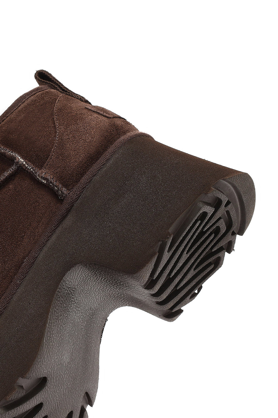 Women's Brown Thick Soled Suede Leather Teddy Boots