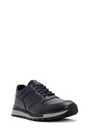 Men's Navy Blue Lace-up Leather Casual Sneaker | Derimod