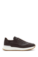 Men's Brown Lace-Up Thick-Soled Leather Casual Sneaker | Derimod