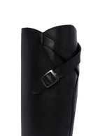 Women's Black Zippered Leather Boots | Derimod