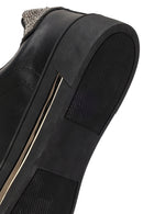 Kadın Siyah Bağcıklı Taşlı Sneaker | Derimod