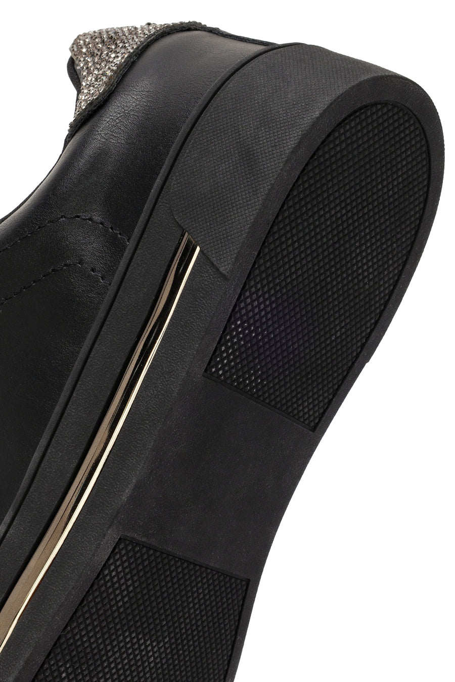 Kadın Siyah Bağcıklı Taşlı Sneaker