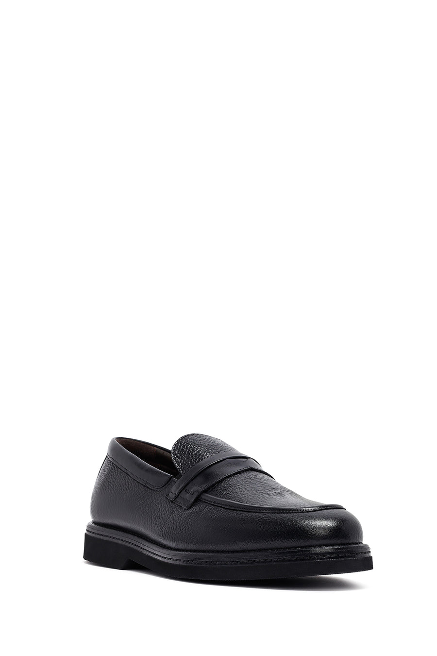 Male Black Leather Casual Loafers
