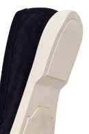 Male Navy Suede Leather Loafer | Derimod
