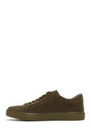 Erkek Haki Deri Süet Sneaker | Derimod