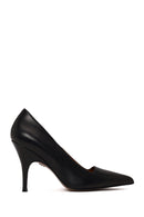 Woman Black Thin-Heeled Leather Stiletto | Derimod