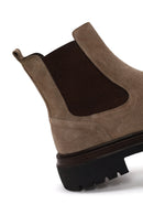 Male Beige Thick-Soled Suede Chelsea Boots | Derimod