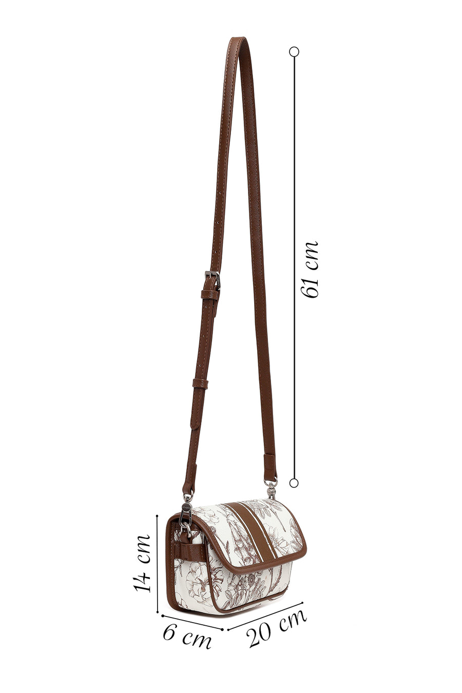 Woman Brown Printed Mini Crossbody Bag