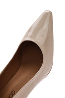 Women's Beige Heeled Patent Leather Stiletto | Derimod