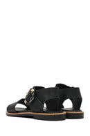 Women's Black Leather Ankle Buckle Sandals | Derimod