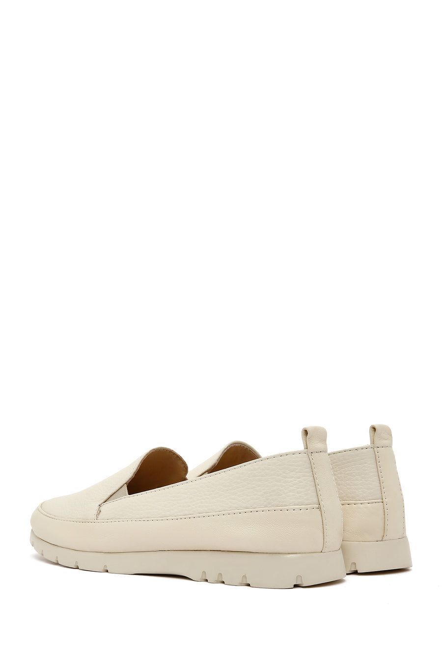 Women's Cream Leather Comfort Loafers