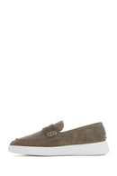 Erkek Vizon Kalın Tabanlı Süet Deri Casual Loafer | Derimod