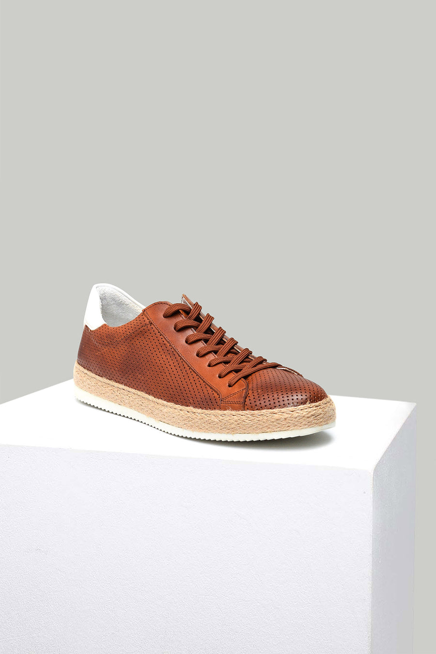 Perforated Tan Men's Leather Espadrilles 18SFD3419DI | Derimod