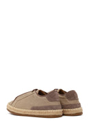Male Mink Lace-Up Thick-Soled Suede Espadrilles | Derimod