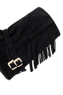 Woman Black Chunky Heel Suede Leather Boat | Derimod