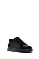 Men's Black Thick-Soled Leather Sneaker | Derimod