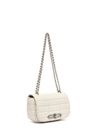 Women's Cream Long Strap Quilted Mini Crossbody Bag | Derimod