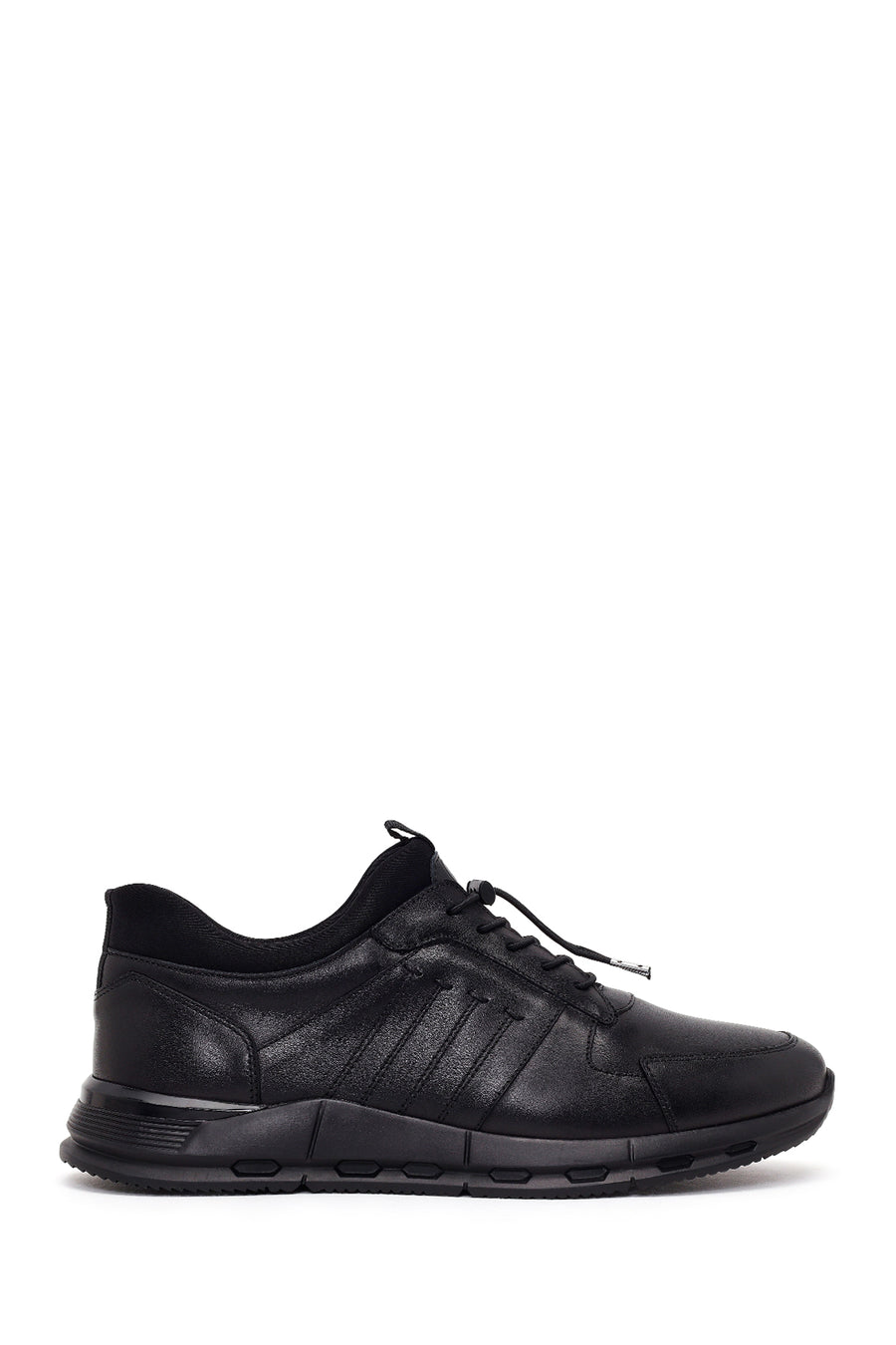 Male Black Lace-up Leather Sneaker WM828006DV | Derimod