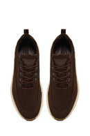 Male Brown Lace-Up Thick-Soled Nubuck Leather Casual Sneaker | Derimod